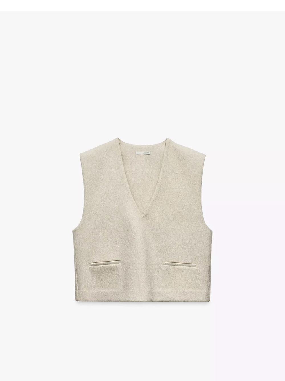 Zara Soft Cream V-Neck Vest
